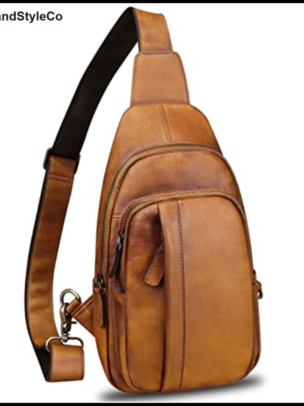 Genuine Leather Sling Bag Crossbody Vintage Chest Backpack Daypack
